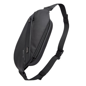 Sling Crossbody Bag for Men Large Capacity Chest Bag TPU Materials Waterproof Black&Gray